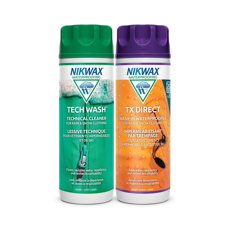 Nikwax Hardshell Cleaning & Waterproofing Duo-Pack, 300ml, Cleans and Restores Water Repellency on Jackets, Rain, Ski, and Snow Gear, Outerwear, Safe for Gore-Tex and DWR - Image 1
